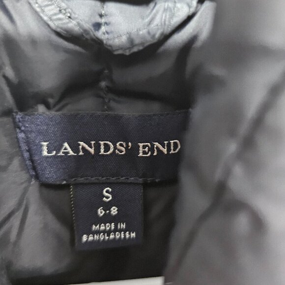 Lands' End Black Puffer Quilted Sleeveless Mock Neck Vest Size S - Picture 9 of 10